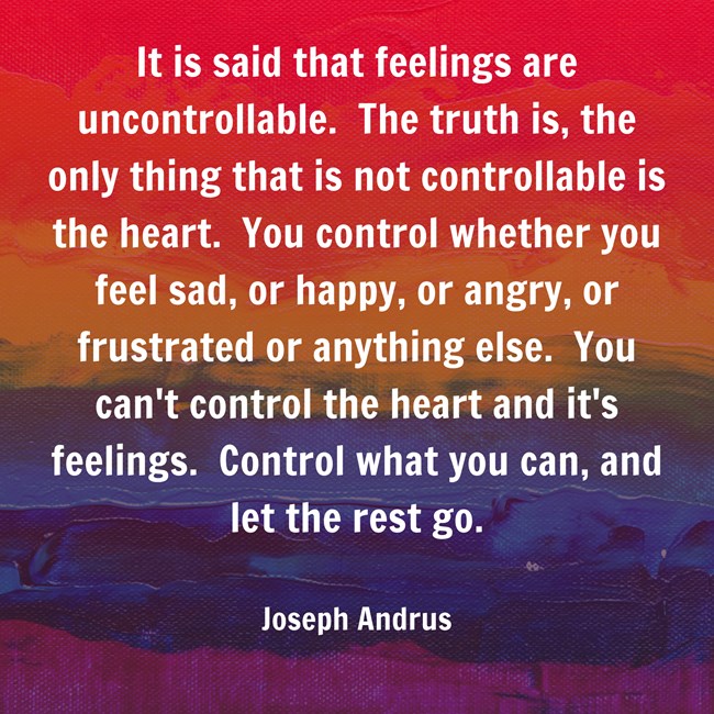 The Heart is the only thing you can’t control