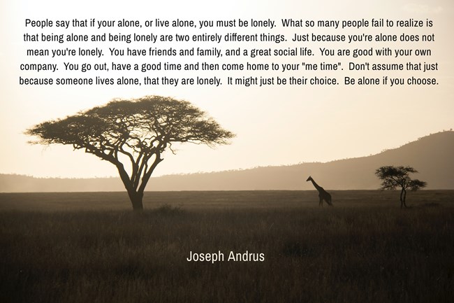 Being Alone and Being Lonely Are Not The Same