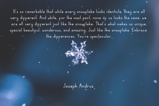 Just Like Snowflakes We Are All Different